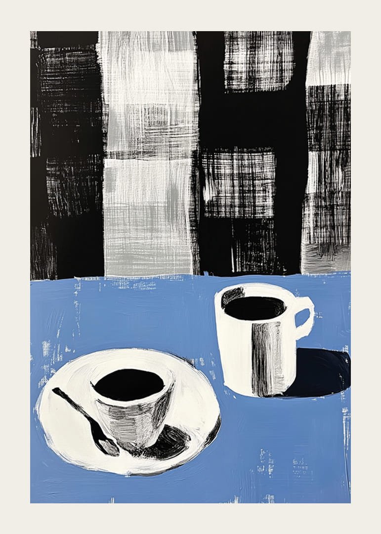 Elegant kaffestund med grafiskt djärva kontraster-12