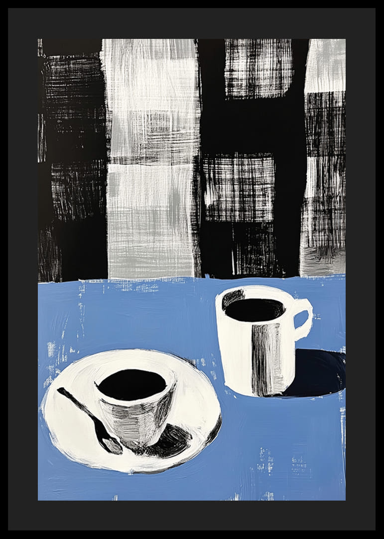 Elegant kaffestund med grafiskt djärva kontraster-12