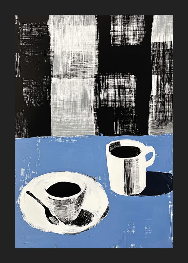 Elegant kaffestund med grafiskt djärva kontraster-12