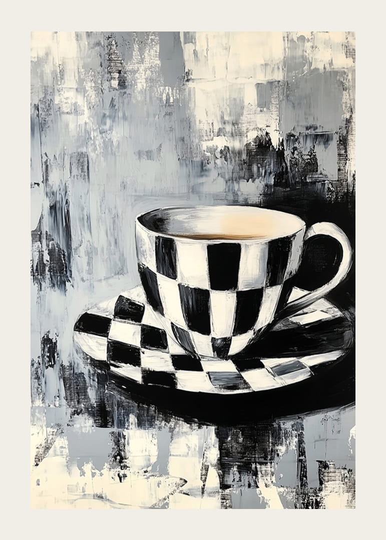 Svartvitt schackmönster lyser upp i harmonisk kontrast-12