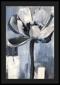 The flower floats in soothing blue and gray tones-4