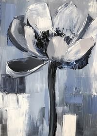 The flower floats in soothing blue and gray tones-3