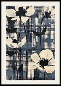 Čierne a biele kvety na kontrastnom pozadí-2