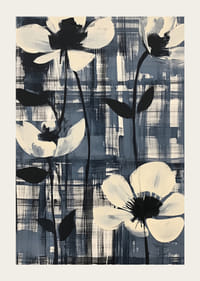 Čierne a biele kvety na kontrastnom pozadí-3