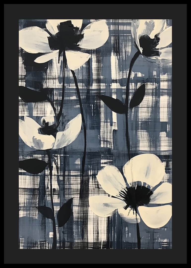 Čierne a biele kvety na kontrastnom pozadí-12