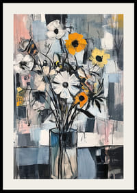 Farebné kvety v modernom, abstraktnom štýle-2