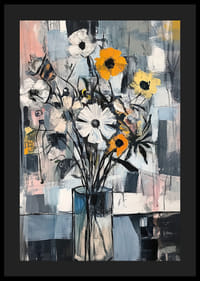 Farebné kvety v modernom, abstraktnom štýle-4