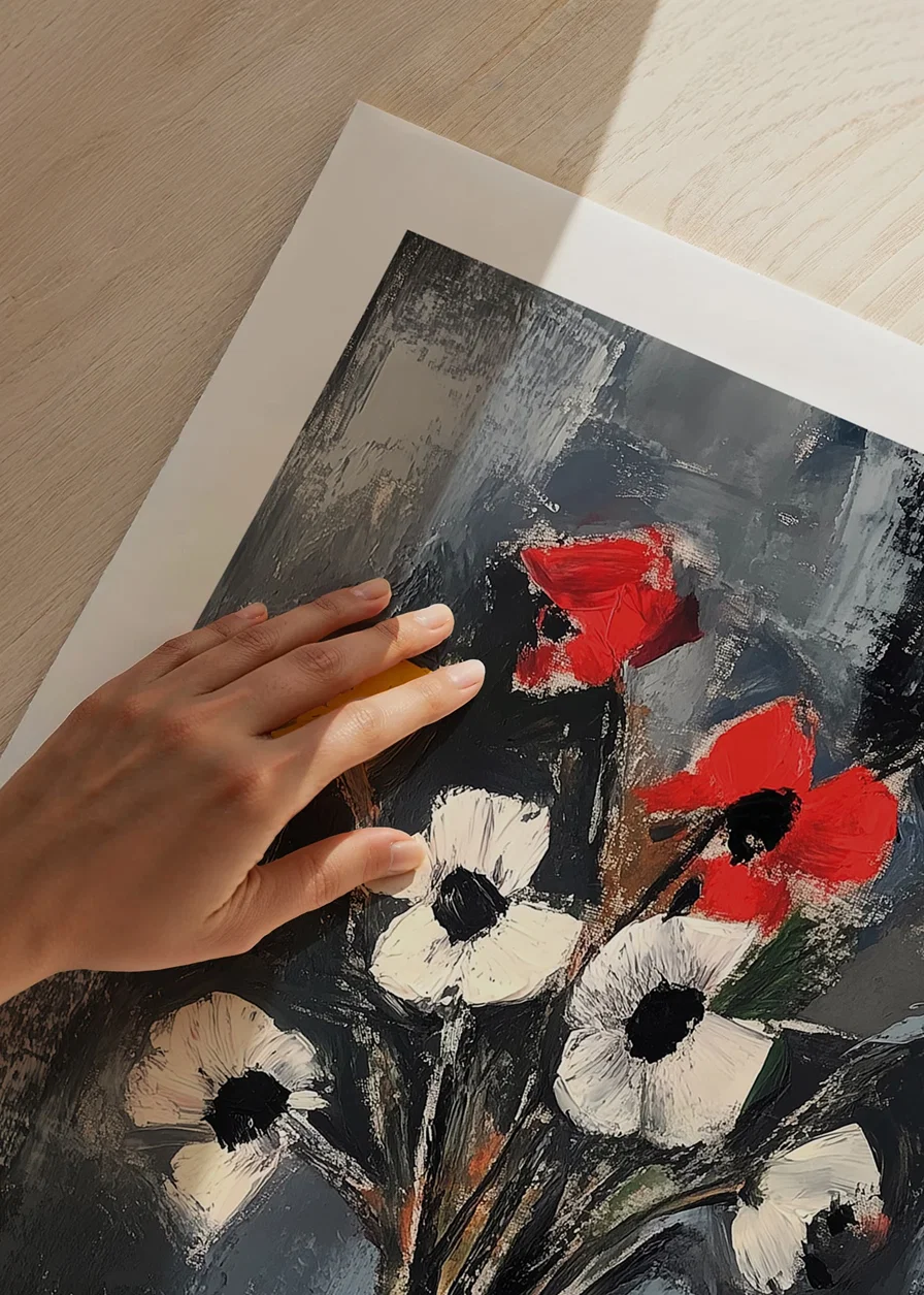 A colorful bouquet on a checkered tablecloth-12