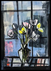 Blooming flowers against a dreamy window background-6