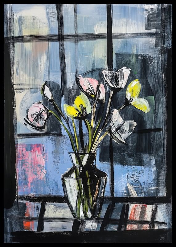 Fleurs en fleurs sur un fond de fenêtre de rêve-12