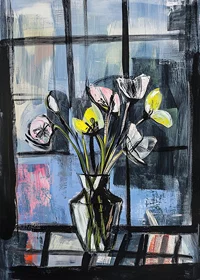 Blooming flowers against a dreamy window background-7