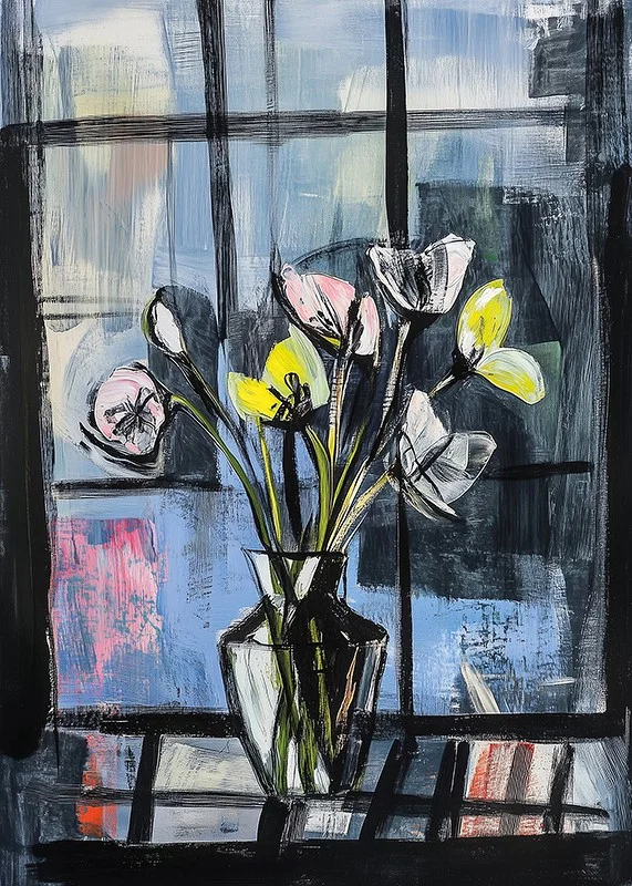 Blooming flowers against a dreamy window background-12