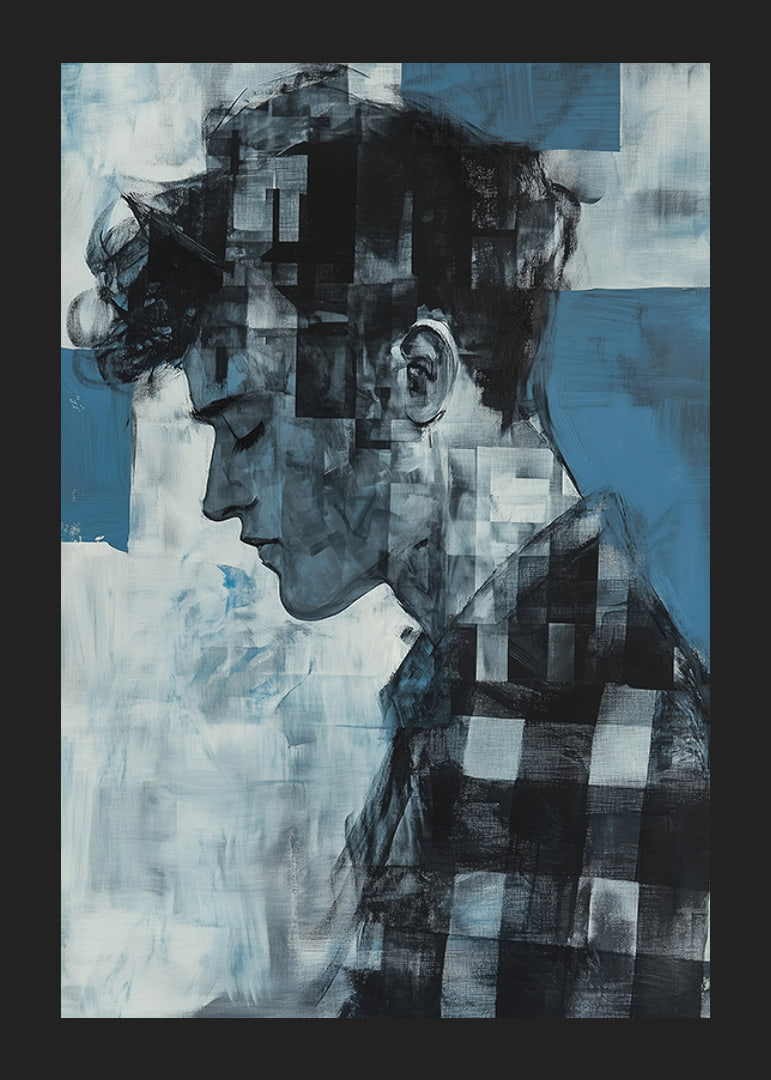 A thoughtful silhouette in shades of blue creates depth and drama-12